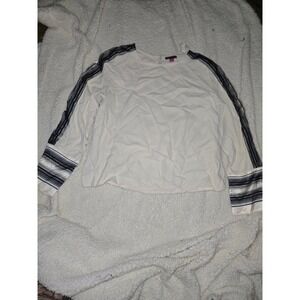 Vince Camuto Blouse Long Sleeve Striped‎ Cuff Casual Top Size S